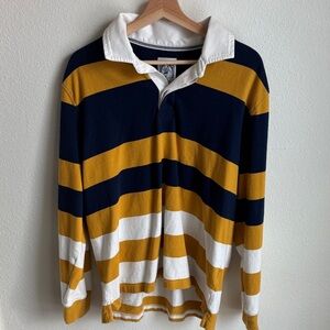 LANDS’ END Rugby Striped Long Sleeve Shirt 90’s Mens Large